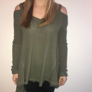 Green Free People Sweater